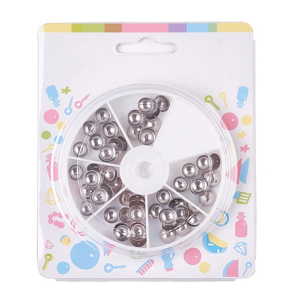 

PandaHall 304 Stainless Steel Bead Caps, Half Round, Apetalous, Stainless Steel Color, 8x2.5mm, Hole: 0.5mm, 120pcs/box 304 Stainless Steel