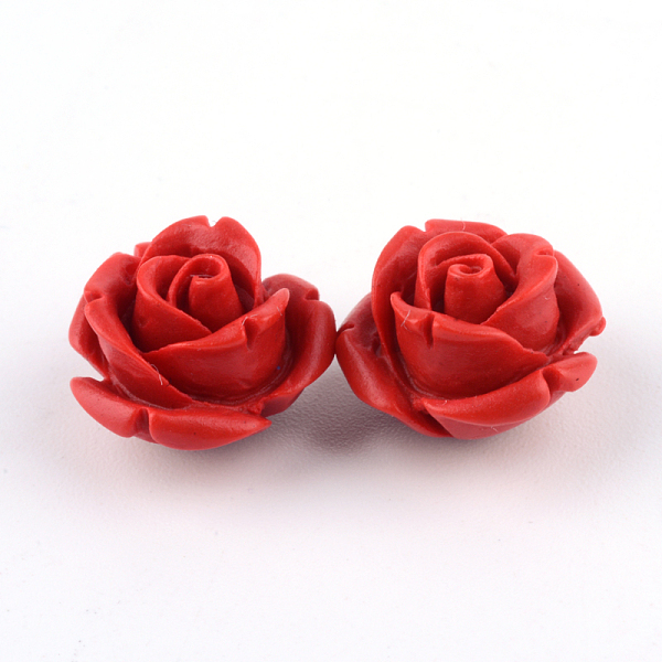 

PandaHall Beadthoven 50Pcs Cinnabar Beads, Rose, Red, 10x10x8mm, Hole: 1.5mm Cinnabar Flower Red