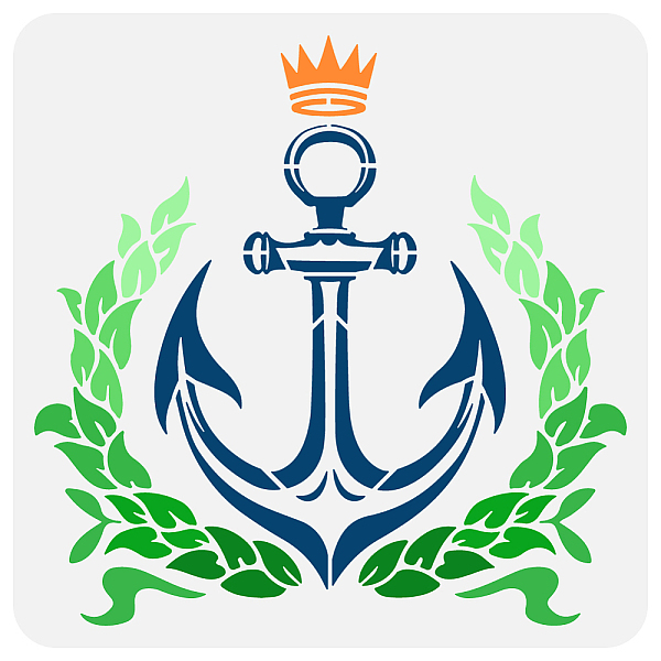 

PandaHall PET Hollow Out Drawing Painting Stencils, for DIY Scrapbook, Photo Album, Anchor & Helm, 30x30cm Plastic Anchor & Helm