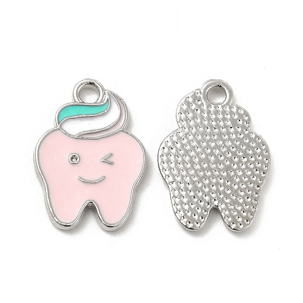 

PandaHall Alloy Enamel Pendants, Tooth Charm, Platinum, Pink, 18x13x1.5mm, Hole: 1.8mm Alloy+Enamel Others Pink