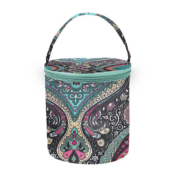 

PandaHall Polyester Column Yarn Storage Bags, for Portable Knitting Yarn Balls Organizer, Flower, 14x14cm Polyester Flower Green