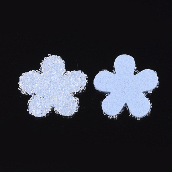 

PandaHall Non Woven Fabric Costume Accessories, with Plastic and Resin Rhinestones, Hair Findings Accessories, Flower, Light Sky Blue...