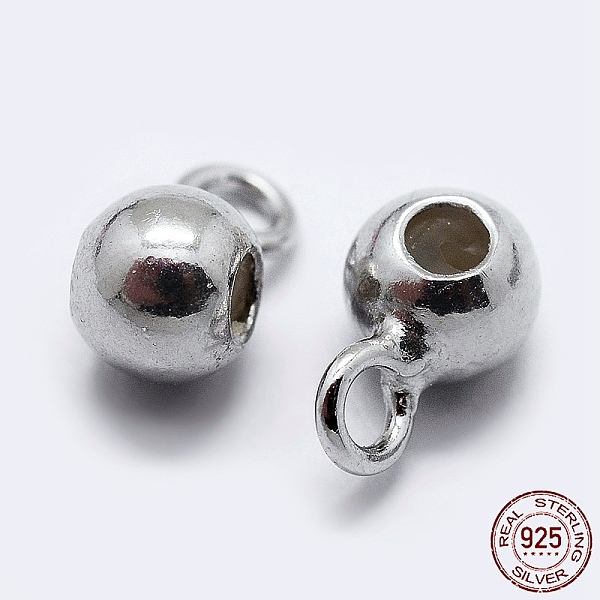 

PandaHall Rhodium Plated 925 Sterling Silver Tube Bails, Loop Bails, Stopper Beads, Platinum, 7x3.5x4mm, Hole: 1.5mm Sterling Silver Round