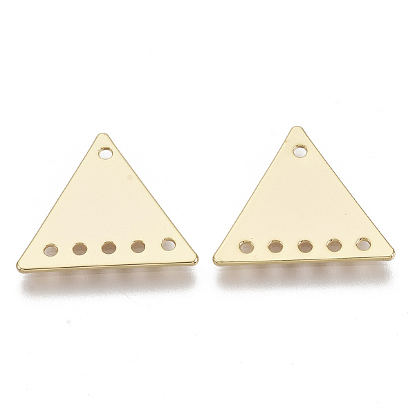 

PandaHall Brass Chandelier Component Links, Nickel Free, Triangle, Real 18K Gold Plated, 13.5x15.5x1mm, Hole: 1mm Brass Triangle