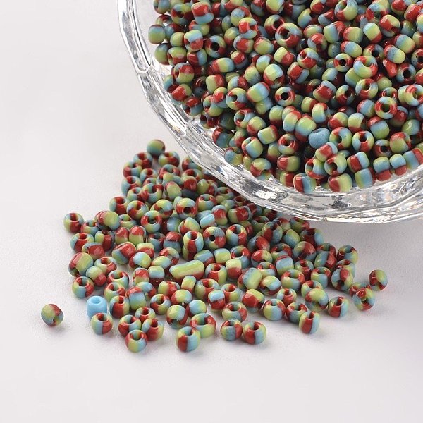 

PandaHall 12/0 Opaque Colours Seep Glass Beads, Round Seed Beads, Colorful, 1.5~2x2mm, Hole: 0.5mm, about 22500pcs/450g Glass
