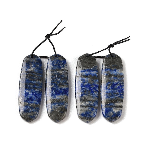 

PandaHall 2Pcs Natural Lapis Lazuli Pendants, Gems Charms, Oval, 37.5x12x3mm, Hole: 1mm Lapis Lazuli Oval