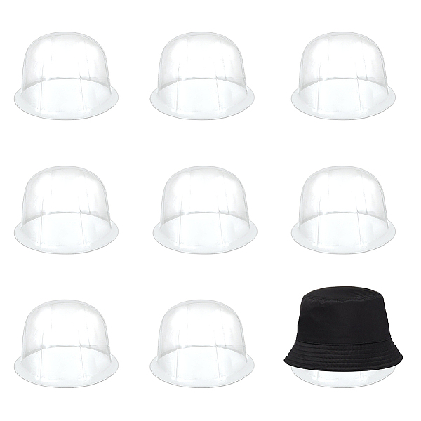 PandaHall PVC Plastic Hat Stand Rack, Tabletop Hat Holders, Display Wig Stand, Half Round, Clear, 210x130mm Plastic Half Round Clear