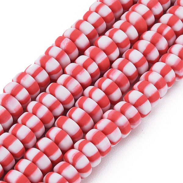 

PandaHall Handmade Polymer Clay Beads Strands, for DIY Jewelry Crafts Supplies, Flat Round, Red, 6.8~8x3mm, Hole: 1.4mm, about...