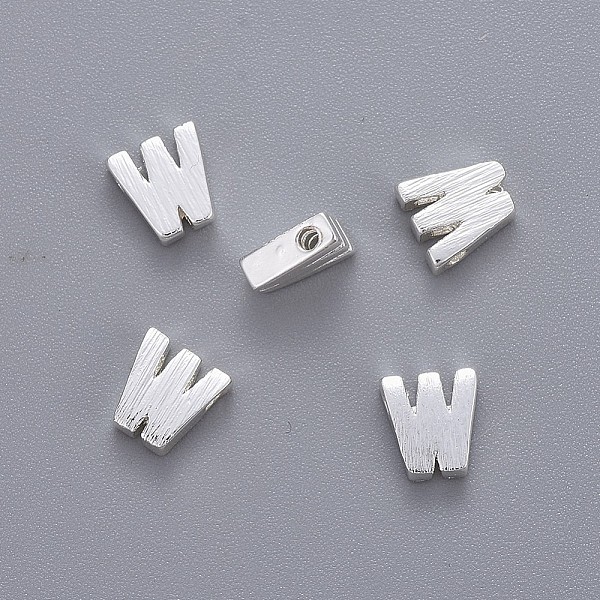 

PandaHall Brass Charms, Letter, Letter.W, 6x5x2mm, Hole: 1mm Brass Letter W