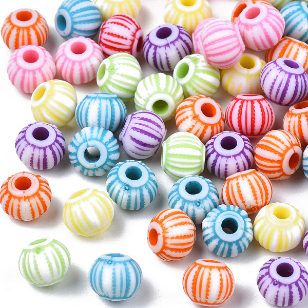 

PandaHall Opaque Acrylic Beads, Round, Mixed Color, 7.5x6mm, Hole: 2mm, about 2760pcs/500g Acrylic Round Multicolor