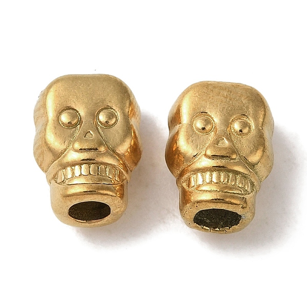 

PandaHall Ion Plating(IP) 304 Stainless Steel Beads, Skull, Golden, 9.5x7x5.5mm, Hole: 2.2mm 304 Stainless Steel Skull