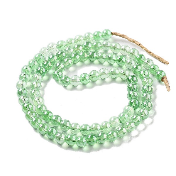 

PandaHall Handmade Nepalese Lampwork Beads, Round, Pale Green, 8.5x7.5mm, Hole: 1.4mm, about 89pcs/strand, 25.91''(65.8cm) Glass Round