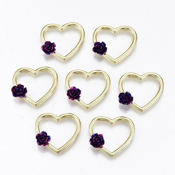 

PandaHall Rack Plating Open Back Bezel, For DIY UV Resin, Epoxy Resin, Pressed Flower Jewelry, with Resin, Cadmium Free & Nickel Free & Lead..., Purple