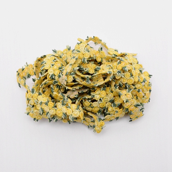 

PandaHall Flower Polyester Trim Ribbon, for Curtain Lace Trimmings, Gold, 3/4 inch(20mm) Polyester Flower Gold