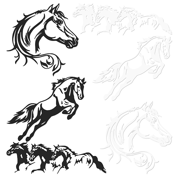 

PandaHall AHADERMAKER 6 Sheets 6 Styles PET Cartoon Self Adhesive Car Stickers, Waterproof Horse Car Decorative Decals for Car Decoration..., Multicolor