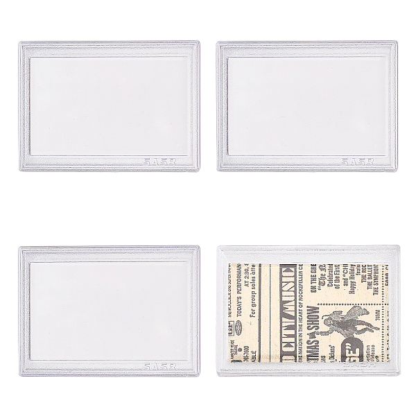 Chgcraft 4 Pièces 2.8x3.9 Pouces Rectangle Transparent Acrylique Timbre Boîtes De Rangement Pour L'affichage De Collection De Photos