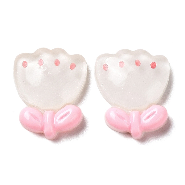 

PandaHall Translucent Resin Cabochons, Flower, White, 19x16x5.5mm Resin Flower White