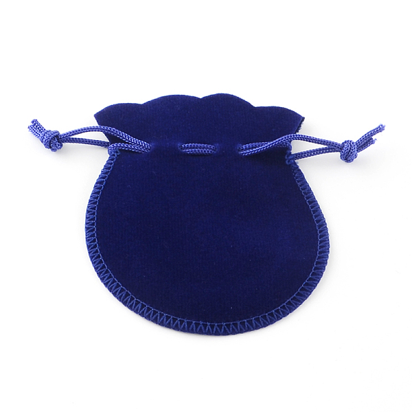 

PandaHall Velvet Bags, Calabash Shape Drawstring Jewelry Pouches, Medium Blue, 9x7cm Polyester Blue