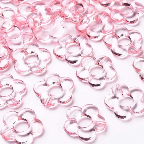 

PandaHall Transparent Acrylic Bead Frames, Flower, Pink, 19x20x3.5mm, Hole: 1.6mm, Inner Diameter: 6.5mm, about 632pcs/500g Acrylic Flower...