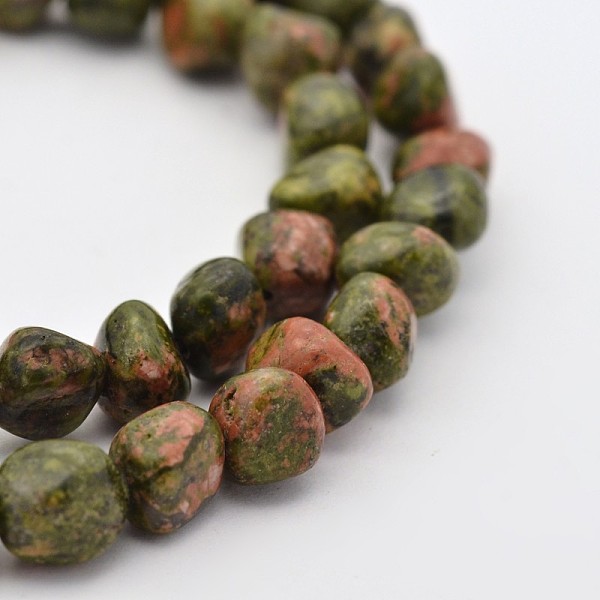 

PandaHall Natural Unakite Bead Strands, Tumbled Stone, Nuggets, 5~7X5~7mm, Hole: 1mm, about 15.7 inch Unakite Nuggets