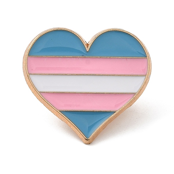 PandaHall Transgender Pride Rainbow Theme Enamel Pins, Light Gold Alloy Brooches for Backpack Clothes, Heart, 23x25x1.5mm Alloy+Enamel Heart...