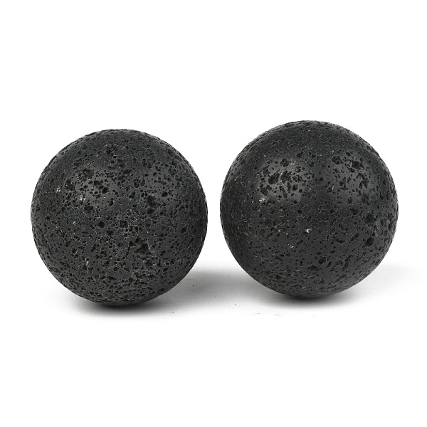 

PandaHall Natural Lava Rock Beads, No Hole/Undrilled, Round, for Cage Pendant Necklace Making, 55.5mm Round