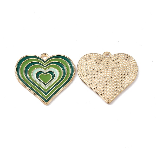 

PandaHall Alloy Pendants, with Enamel, Heart Charm, Golden, Sea Green, 25x26x1.5mm, Hole: 1.8mm Alloy+Enamel Heart