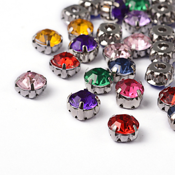 

PandaHall Sew on Rhinestone, Multi-strand Links, Acrylic Rhinestone, with Brass Prong Settings, Garments Accessories, Mixed Color, 5x5x4mm..., Multicolor