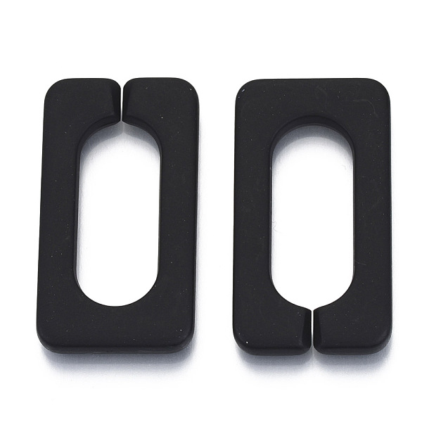 

PandaHall Opaque Spray Painted Acrylic Linking Rings, Quick Link Connectors, for Cross Chains Making, Rectangle, Black, 43.5x23x4.5mm, Inner...