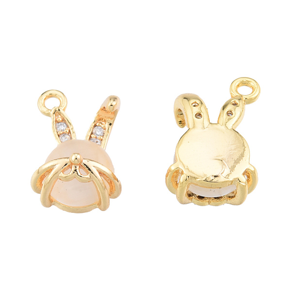 

PandaHall Brass Micro Pave Clear Cubic Zirconia Charms, with Glass, Nickel Free, Rabbit, Real 18K Gold Plated, 11x7.5x6mm, Hole: 1mm...