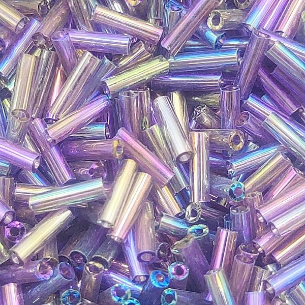 Perles rocailles en verre d'arc-en-ciel de couleur transparente