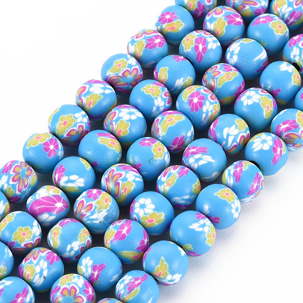 

PandaHall Handmade Polymer Clay Beads Strands, Round, Deep Sky Blue, 8~9x8mm, Hole: 1.8mm, about 40pcs/strand, 12.80 inch~12.99 inch...