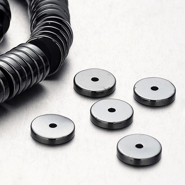 

PandaHall Non-magnetic Synthetic Hematite Beads Strands, Heishi Beads, Disc/Flat Round, Original Color, 10x2mm, Hole: 1mm, about...