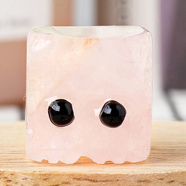 Natural Rose Quartz Carved Healing Cube Figurines