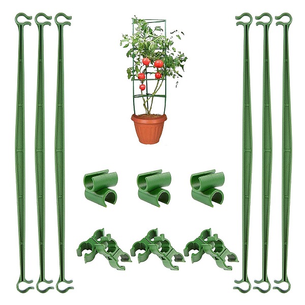 

PandaHall Gardening Tool Sets, Include Universal Flower Rattan Plastic Buckles Clips & Garden Support Stake & Connector, Flower Rattan..., Green