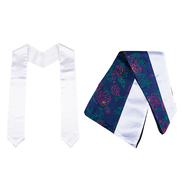 

PandaHall SUPERFINDINGS 178cm Long Graduation Honor Stole 12cm Wide Sublimation Blank Satin Graduation Stole with Classic Academic Dress..., White