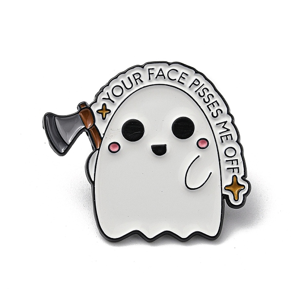 

PandaHall Alloy Enamel Brooch, for Men and Women, Ghost, 31x36x1.5mm Alloy+Enamel Ghost