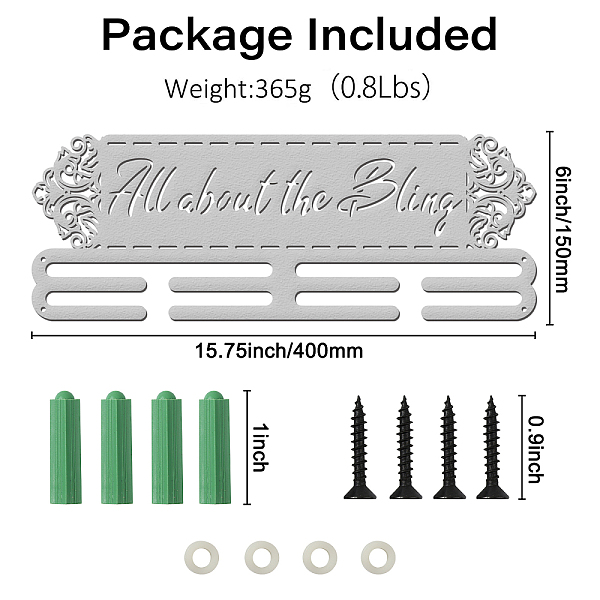 

PandaHall SUPERDANT Running Medal Hanger All About The Bling Platinum Wall Mounted Medal Holder for 40+ Medal Rack Display Rack Awards...