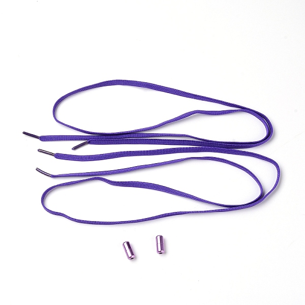 

PandaHall Spandex High Elastic Yarn Shoelaces, with Aluminum Buckles, Flat, Purple, 18~1020x6~8x1.5~8mm, 4pcs/set Elastic Fibre Flat Purple