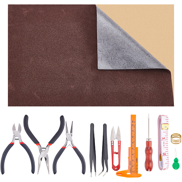 

PandaHall Pliers Tool Set, with Anti-static Tweezers, Scissors, Vernier Caliper, Iron Bead Awls, Flocking Self-adhesive Cloth, Needle..., Multicolor