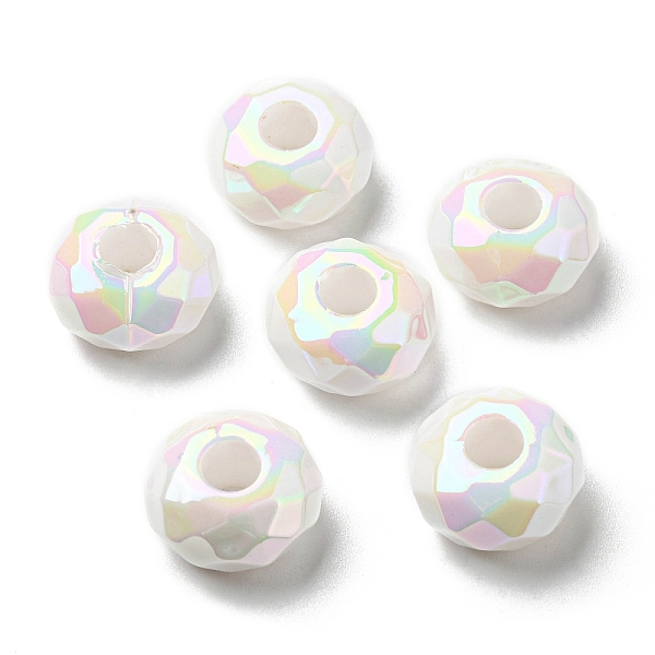 

PandaHall Opaque Acrylic Beads, Rondelle, Large Hole Beads, White, 14x8mm, Hole: 4.7mm Acrylic Rondelle White