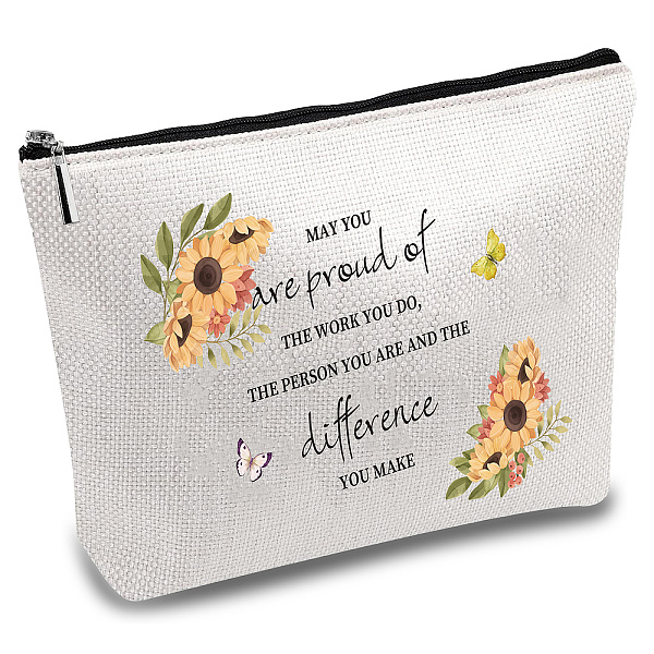 

PandaHall Teachers' Day Polycotton Custom Canvas Storage Bags, Metal Zipper Pouches, Rectangle with Pattern, Flower, 18x25cm Polycotton...