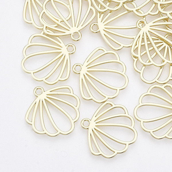 

PandaHall Alloy Pendants, Scallop, Light Gold, 21x20.5x1mm, Hole: 2mm Alloy Shell Shape
