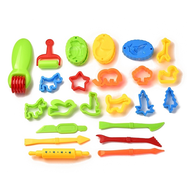 

PandaHall Mixed Plastic Plasticine Tools, Clay Dough Cutters, Moulds, Modelling Tools, Modeling Clay Toys For Children, Colorful, 26pcs/set...