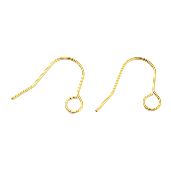 

PandaHall 304 Stainless Steel Earring Hooks, Ear Wire with Horizontal Loop, Golden, 20 Gauge, 24x29x1mm, Hole: 5mm, Pin: 0.8mm 304 Stainless...