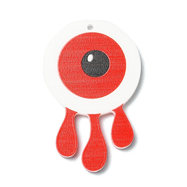 

PandaHall Opaque Acrylic Pendants, Halloween Horrible Eye Charms, Red, 42x26.5x2.5mm, Hole: 1.5mm Acrylic Eye Red