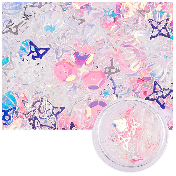 

PandaHall Laser Shining Nail Art Glitter, Manicure Sequins, DIY Sparkly Paillette Tips Nail, Mixed Shapes, Colorful, 1~8x1~8x0.3~0.7mm...