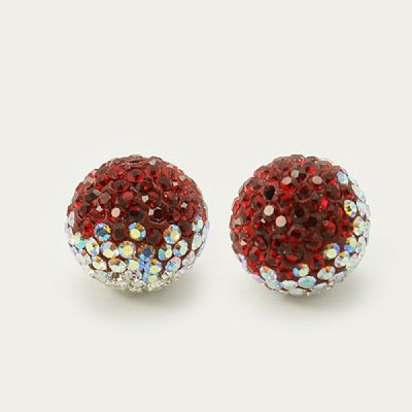 PandaHall Austrian Crystal Beads, Pave Ball Beads, with Polymer Clay inside, Round, 374_Indian Red, 14mm, Hole: 1mm Polymer Clay+Austrian...