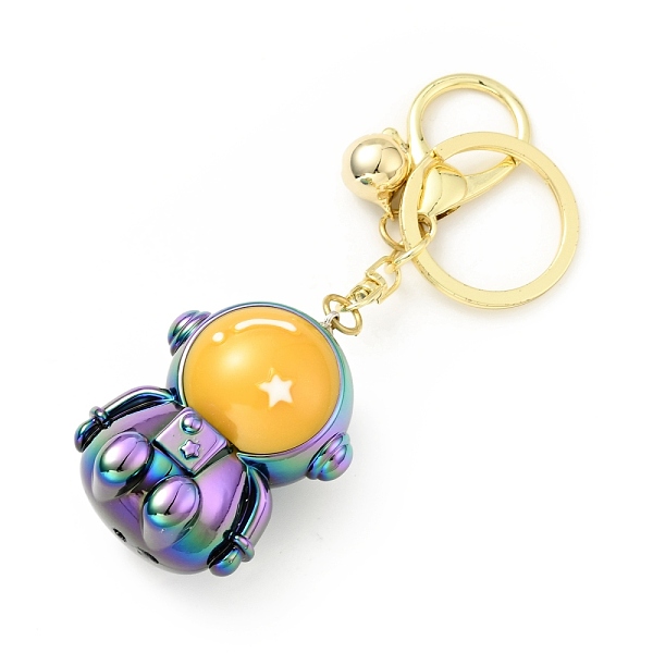 

PandaHall Acrylic Spaceman Pendant Keychain, with Light Gold Tone Alloy Findings and Sonance Brass Bell, Cadmium Free & Lead Free, Rainbow...