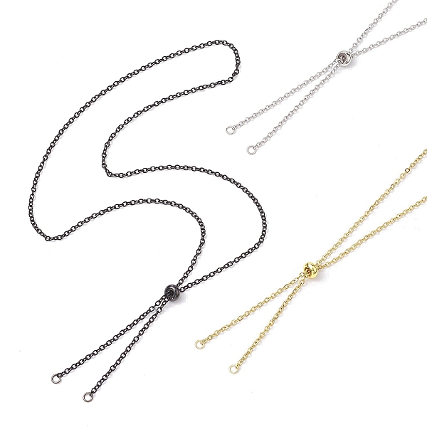 

PandaHall 3Pcs 3 Colors Adjustable Stainless Steel Cable Chain Slider Necklace Making, Mixed Color, 23.46 inch(59.6cm), 1pc/color Stainless...